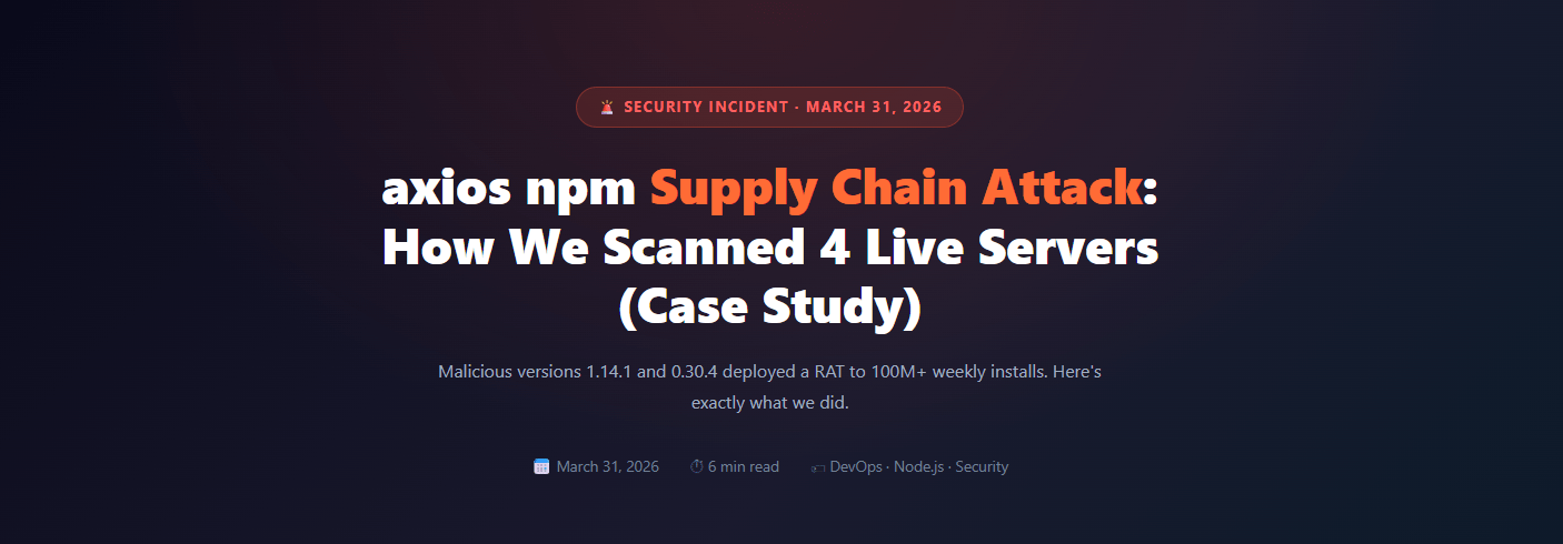 axios npm Supply Chain Attack